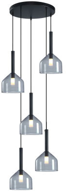 Artcraft AC11955BK Kali Contemporary Black Multi Pendant Lamp