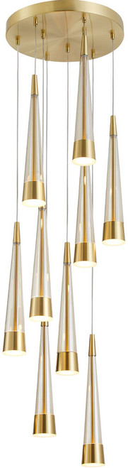 Artcraft AC6829BR Sunnyvale Contemporary Brass LED Multi Pendant Light