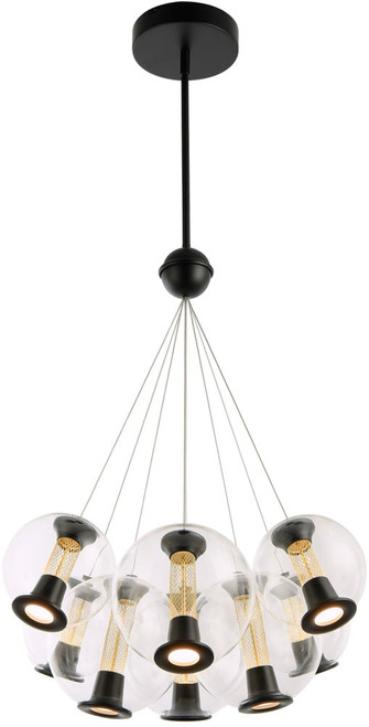 Artcraft AC6848BK Arlo Modern Black LED Multi Hanging Lamp
