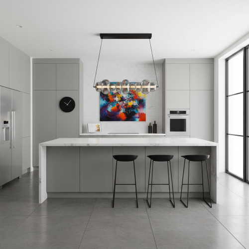 Artcraft AC6911SM Astra Modern Black LED Island Light Fixture