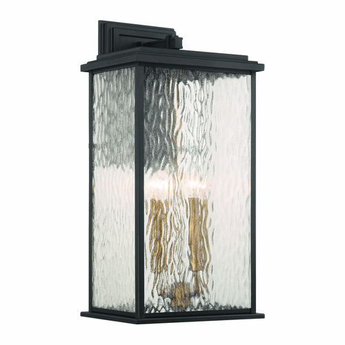 Artcraft AC9274BK Estate Contemporary Black / Brass Outdoor Wall Sconce Light