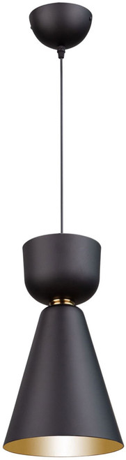 Artcraft SC13290BK Tempo Modern Matte Black and Brass 8" Mini Ceiling Pendant Light