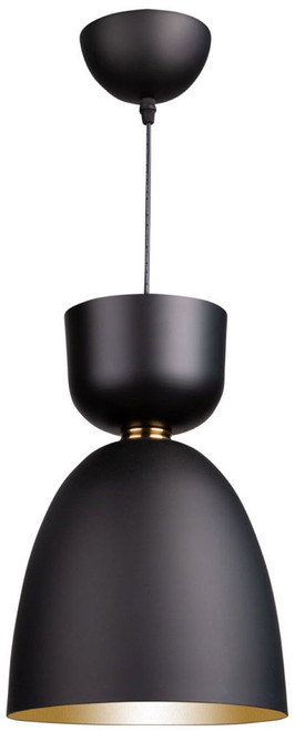 Artcraft SC13291BK Tempo Contemporary Matte Black and Brass 9" Mini Drop Ceiling Light Fixture