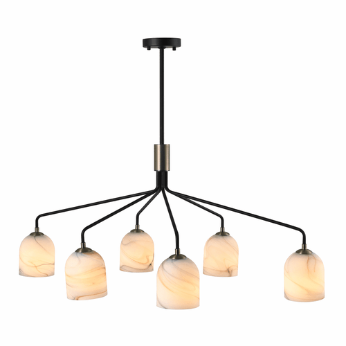 Artcraft SC13376BB Crema Contemporary Black / Brushed Brass Lighting Chandelier
