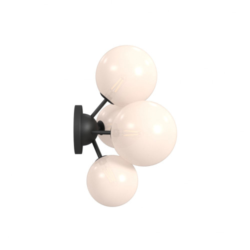 Avenue Lighting HF4244-BK-WHT Delilah Contemporary Matte Black Wall Light Sconce