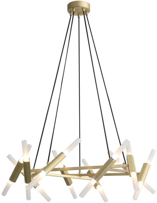 Avenue Lighting HF6020-BB Manhattan Ave. Contemporary Brushed Brass Halogen Chandelier Lamp