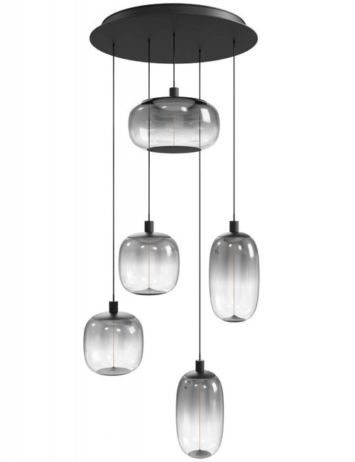 Avenue Lighting HF9175-BK Monaco Modern Black LED Multi Hanging Light