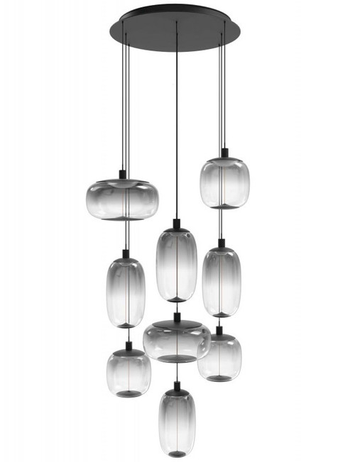 Avenue Lighting HF9179-BK Monaco Modern Black LED Multi Hanging Light