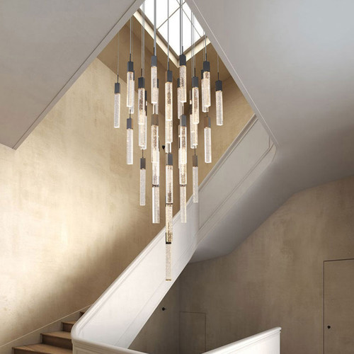 Bethel International ADS06C41B Matte Black Halogen Multi Hanging Lamp