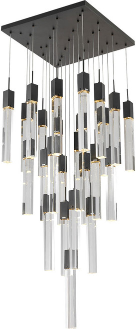 Bethel International ADS10C25B Matte Black Halogen Multi Pendant Lighting Fixture