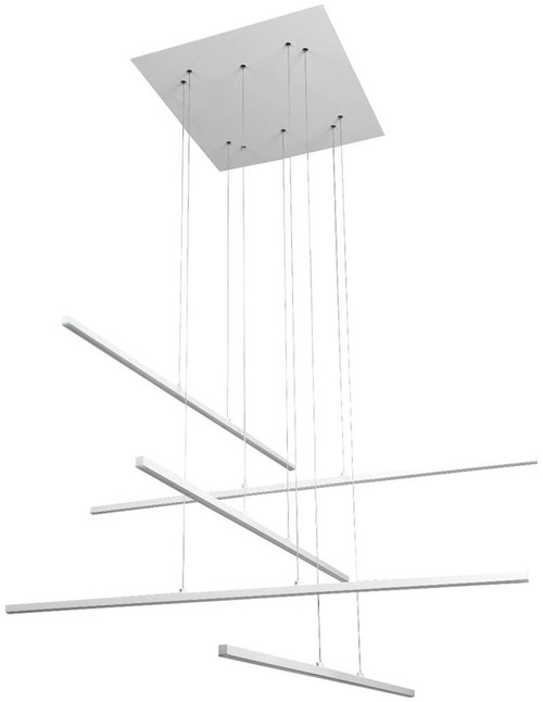 Bethel International ALU06C45WH Modern Matte White LED Multi Pendant Light Fixture