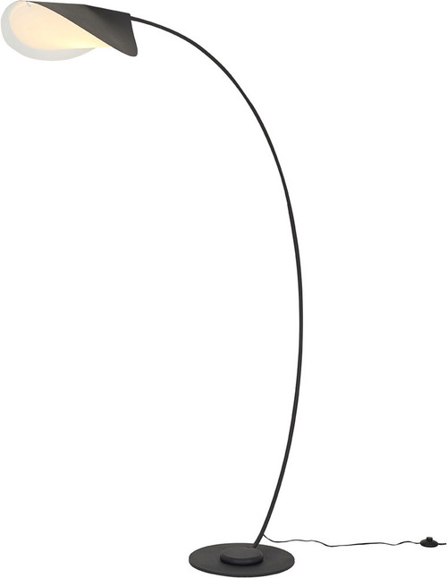 Bethel International AV77F63B Contemporary Matte Black Light Floor Lamp