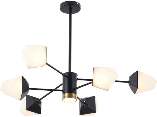 Bethel International BE22C25B Contemporary Black LED Chandelier Light