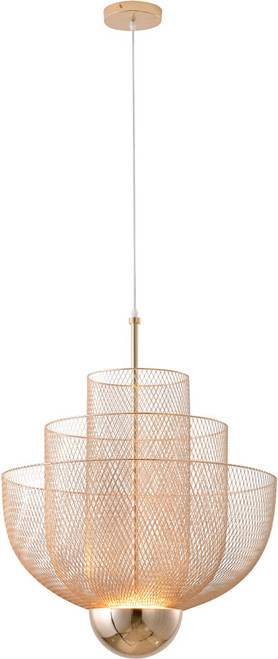 Bethel International DLS84C23GS Modern Gold LED 23.5" Pendant Light Fixture