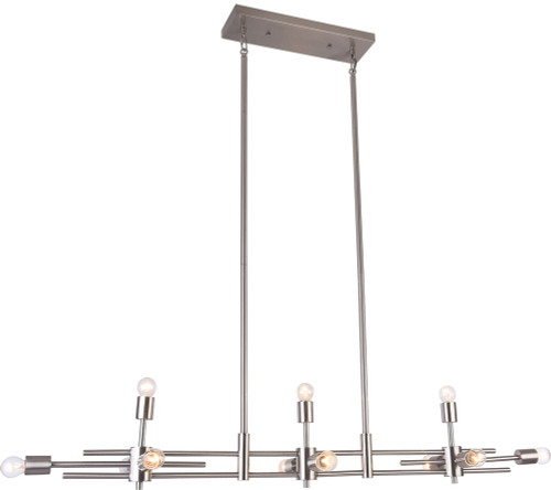 Bethel International DU105SHN Modern Shiny Nickel Island Lighting