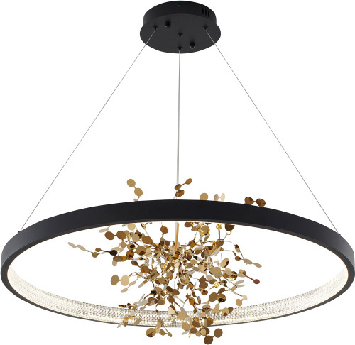 Bethel International GL350C32B Modern Sand Black LED 31.5" Pendant Lighting