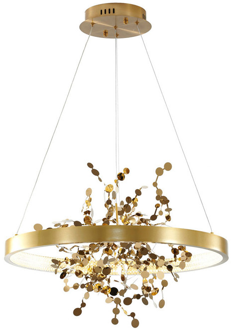 Bethel International GL351C24G3K Modern Sand Gold LED 24" Pendant Lighting