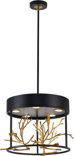 Bethel International KA01C16G Modern Matte Black Foyer Light Fixture