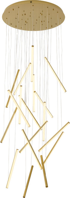 Bethel International LTY01C32BR Contemporary Brass LED Multi Lighting Pendant