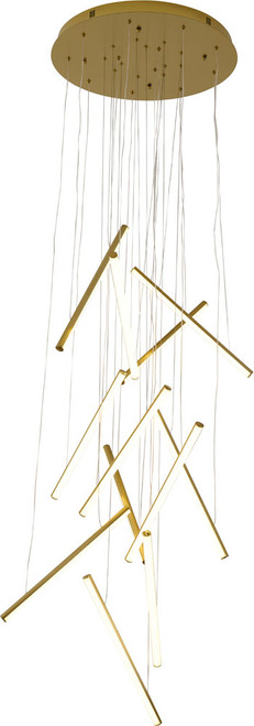 Bethel International LTY02C24BR Contemporary Brass LED Multi Pendant Light