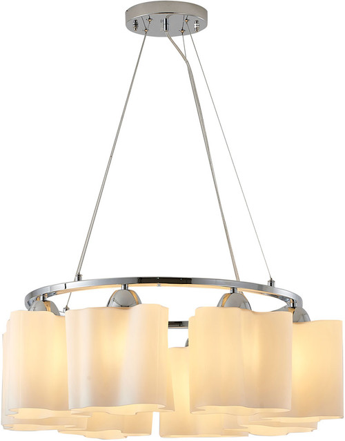 Bethel International MIA04C27W Contemporary White Hanging Chandelier