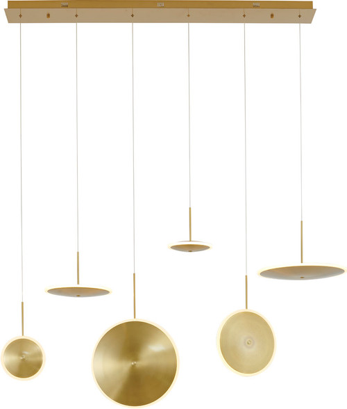 Bethel International OC23C59G Contemporary Gold LED Multi Hanging Light