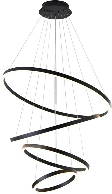 Bethel International OC39C39B Modern Matte Black LED Pendant Lamp