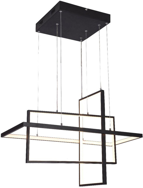 Bethel International TR68C27B Contemporary Matte Black LED Multi Pendant Light