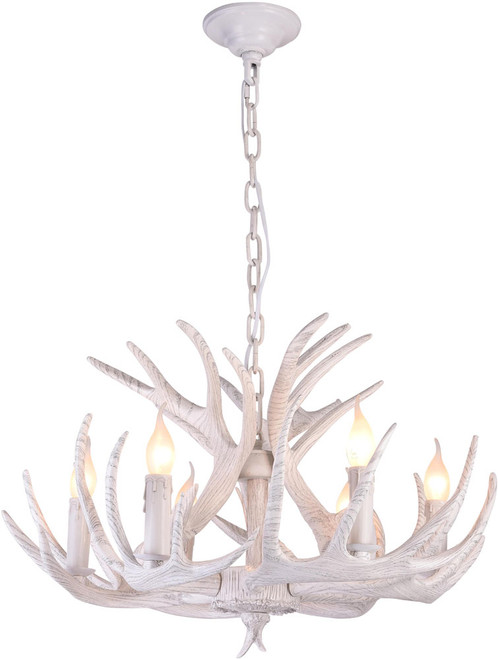 Bethel International YA29C27W Modern Natural Horn Hanging Chandelier