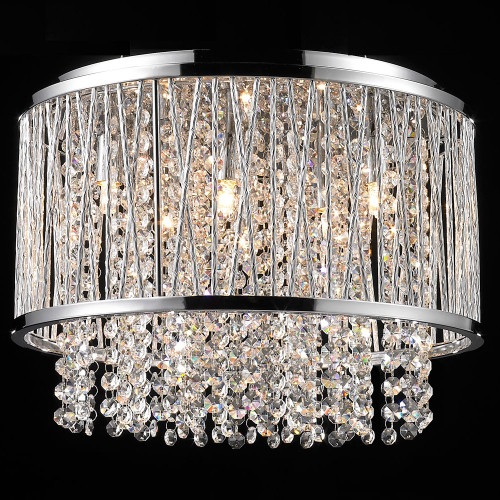 Bethel International YS579-6C Chrome Halogen Flush Mount Light Fixture