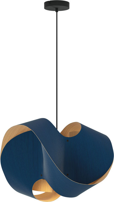 Bruck WEP-ELV-50-LE26-PBK-BLU-ASH Elvira 50 Modern Black 19.5" Ceiling Pendant Light