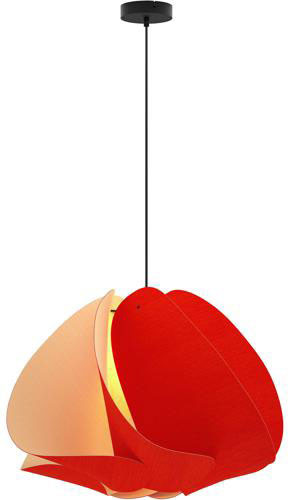 Bruck WEPMAT/68/RED/ASH WEP Matilda 26.8" Contemporary Red Pendant Lighting