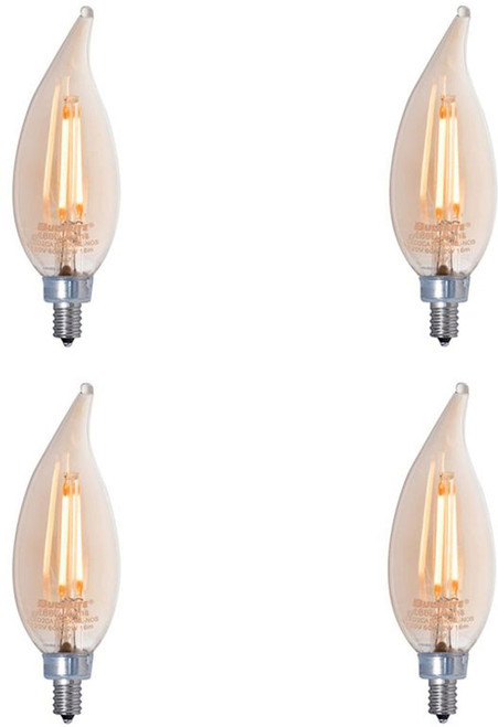 Bulbrite 861407 Nostalgic Modern LED CA10 2100K Filament (pack of 4) Light Bulbs