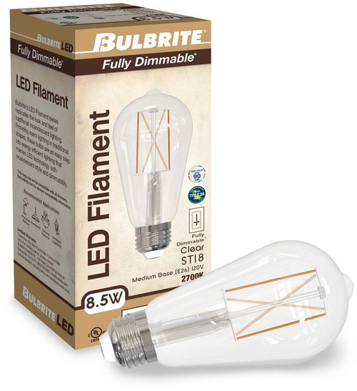 Bulbrite 861422 Contemporary LED 2700K Filament JA8 (pack of 2) Bulbs