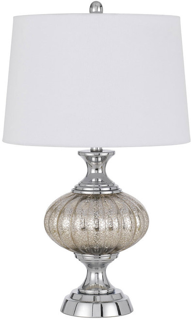 Cal BO-3035TB Ossona Contemporary Chrome and Crackle Table Lamp Lighting