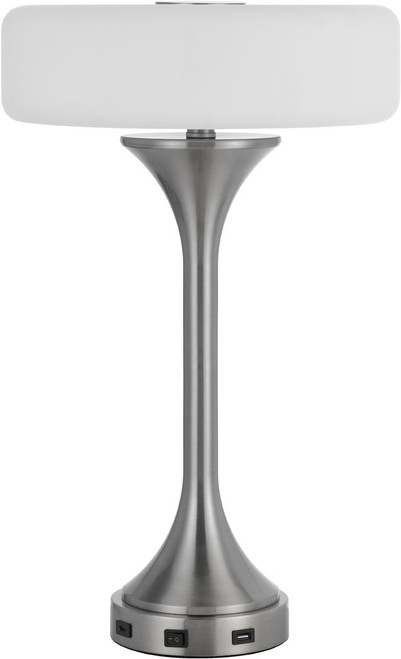Cal BO-3137TB Espoo Contemporary Brushed Steel Side Table Lamp