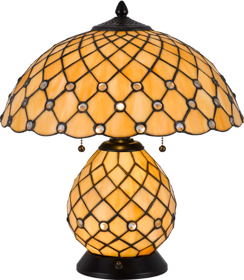 Cal BO-3163TB Valetta Tiffany Black Table Light