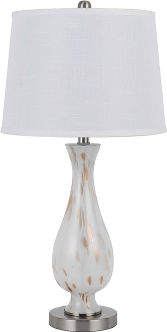 Cal BO-3172TB-2 Abinger Frosted White Side Table Lamp