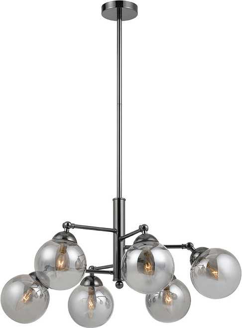 Cal FX-2577-6 Prato Contemporary Gun Metal Chandelier Light