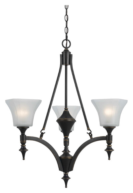 Cal FX-3541/3 Rockwood 3 Lamp Dark Bronze 25 Inch Diameter Small Chandelier Lighting