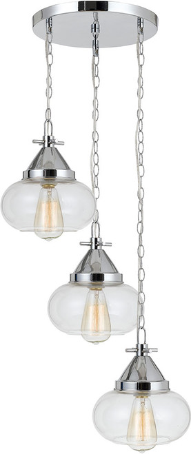 Cal FX-3624-3P Maywood Modern Chrome Multi Hanging Light Fixture