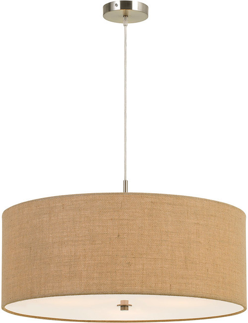 Cal FX-3627-3P Addison Burlap Drum Pendant Lighting Fixture
