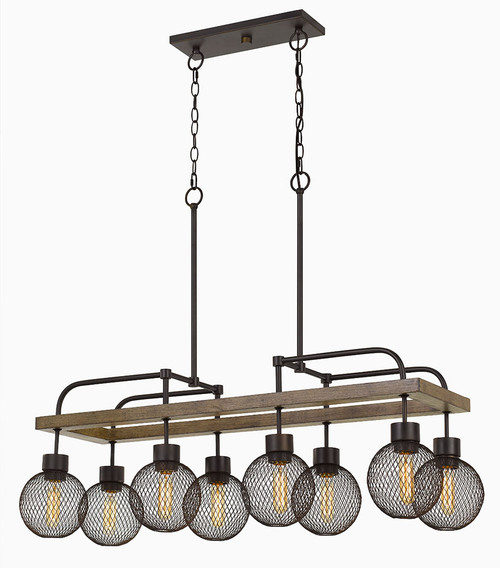 Cal FX-3695-8 Forio Modern Pine / Iron Island Lighting
