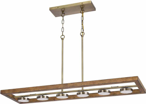 Cal FX-3760-6 Kelso Antique Brass LED Island Lighting