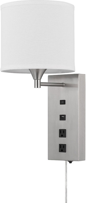 Cal LA-8049WL-1 Reedsport Modern Brushed Steel Wall Lamp