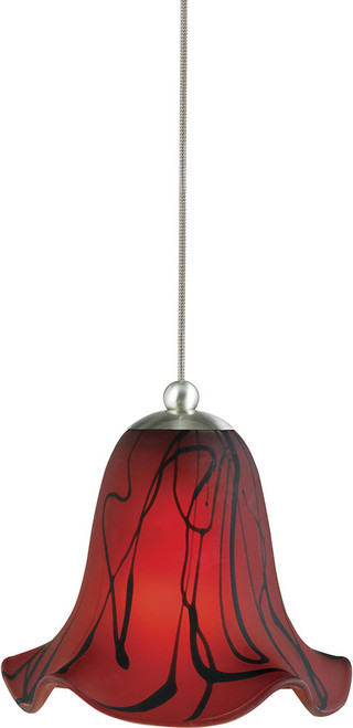 Cal UP-972-6-BS Uni-Pack Contemporary Brushed Steel Red Drizzle Halogen Mini Drop Lighting
