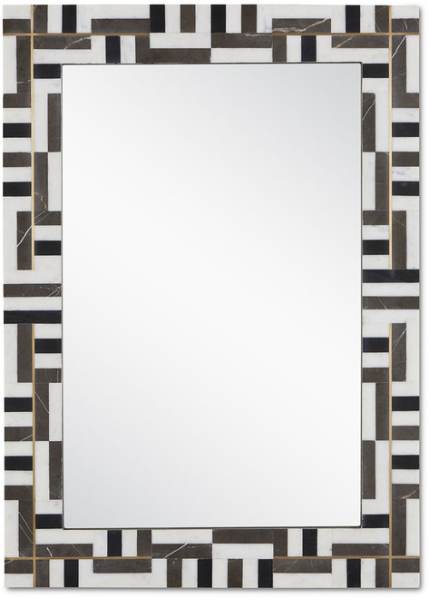 Currey & Company 1000-0138 Gentry Contemporary Natural / Brass Rectangular Wall Mounted Mirror