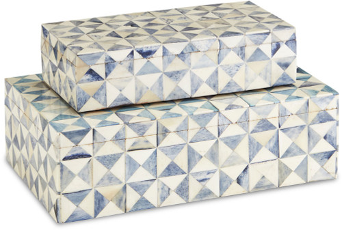 Currey & Company 1200-0453 Sky Contemporary Blue and White Box Set