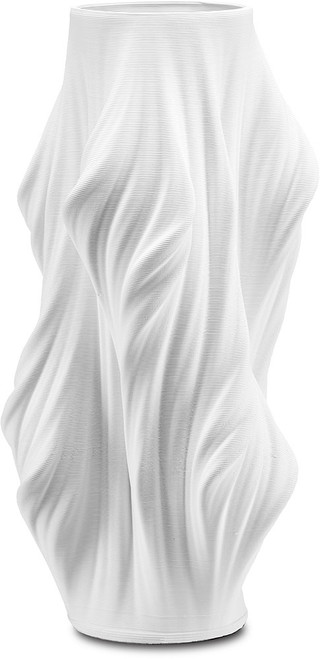 Currey & Company 1200-0520 Yin Contemporary White 8" Vase