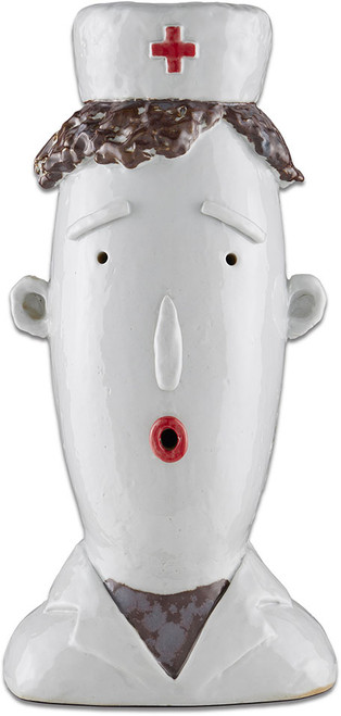 Currey & Company 1200-0552 Bill The Doctor Contemporary Off White / Brown / Red Bill The Doctor Sculpture